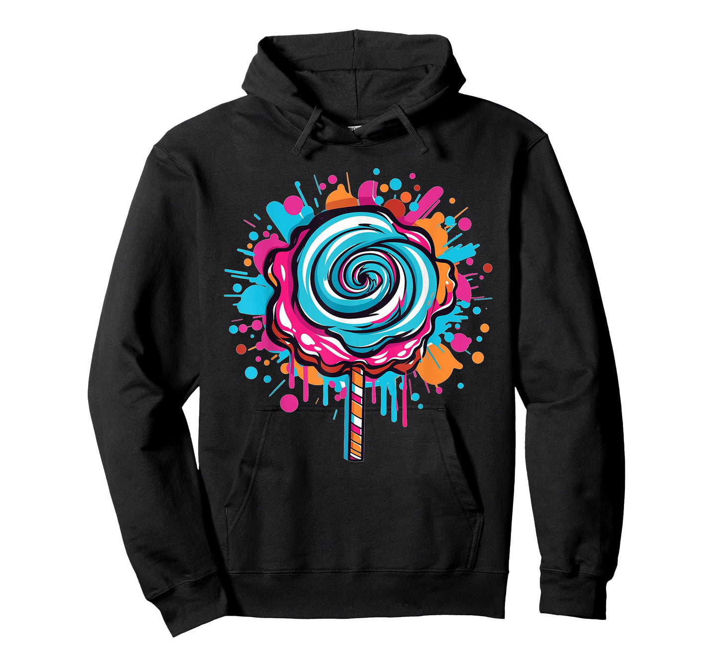 Vibrant Candy Swirl Splash Lollipop Art T-Shirt
