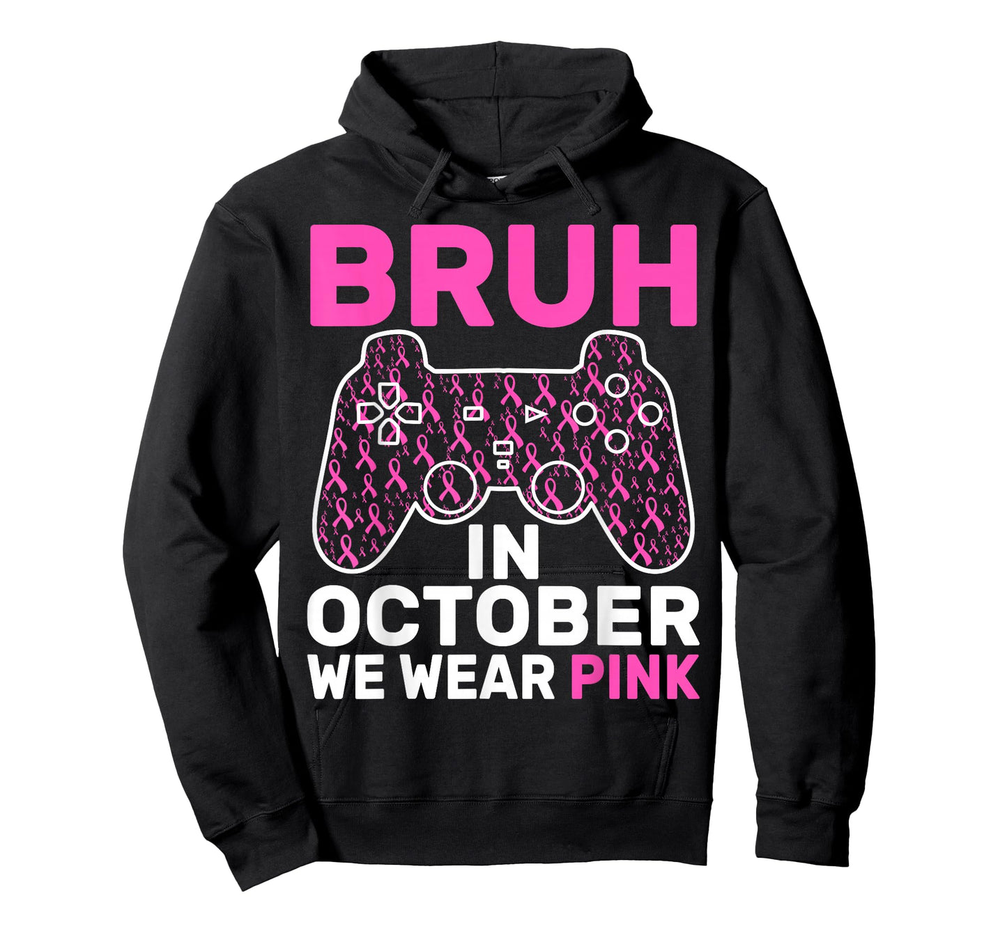 Bruh in October Wear Pink Breast Cancer Awareness Kids Boys T-Shirt