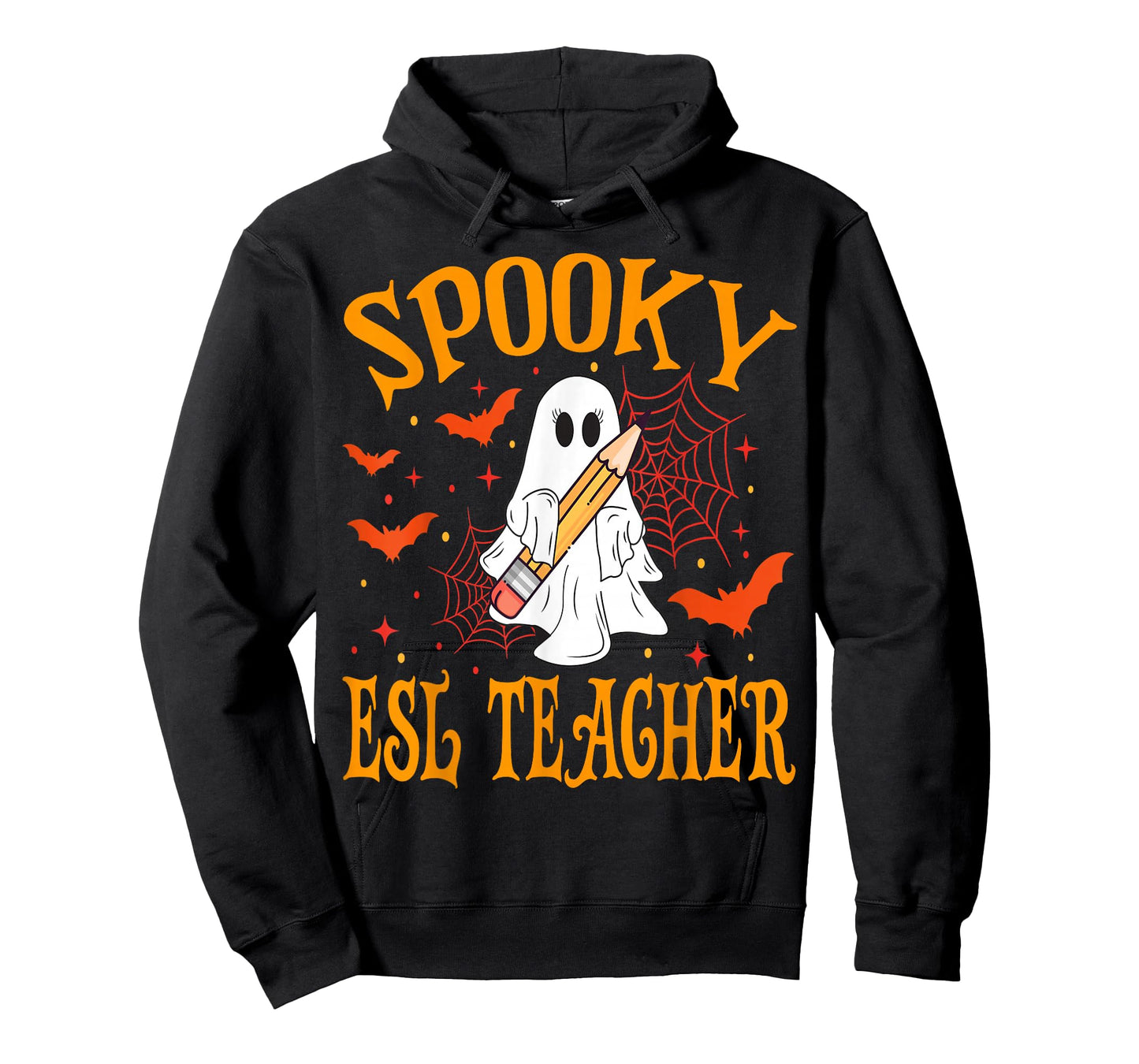 Spooky ESL Teacher Ghost Funny Halloween School Women T-Shirt