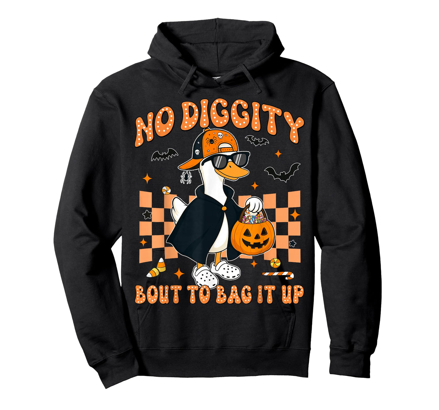 Halloween Goose Ghost No Diggity Bout to Bag it Up Kids Boys T-Shirt