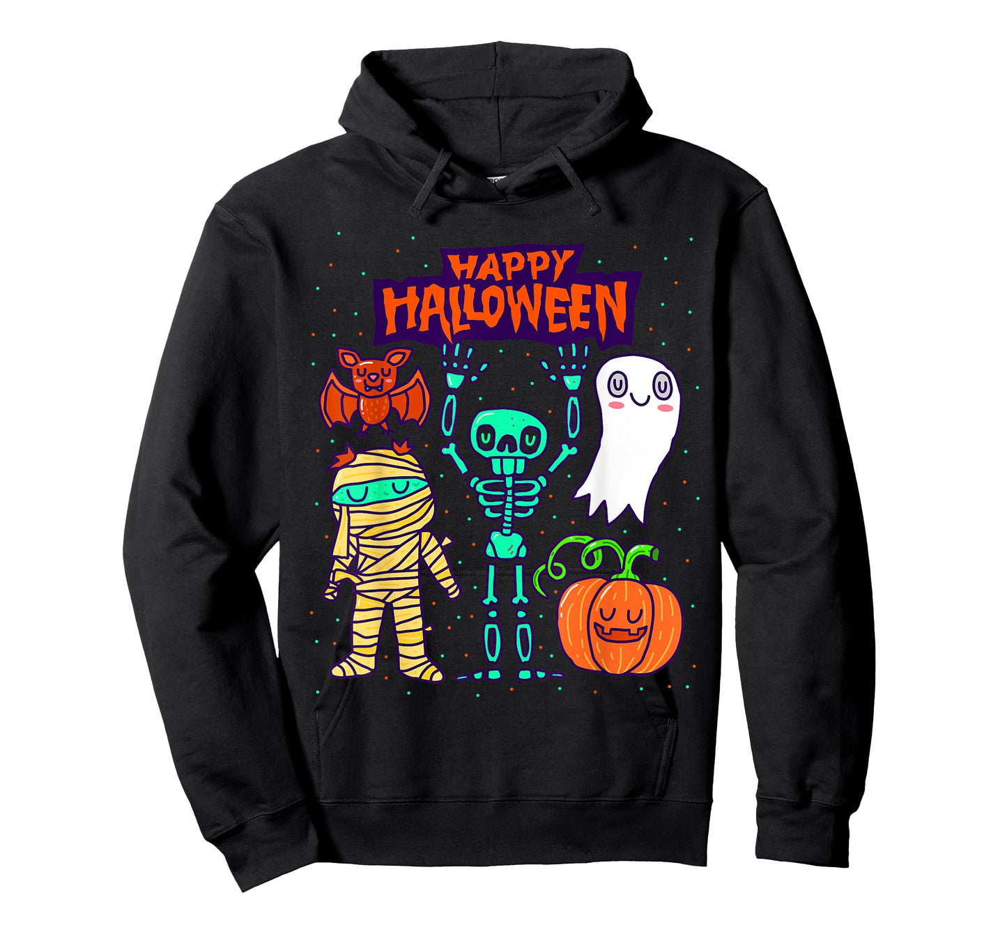 Happy Halloween Skeleton Pumpkin Ghost Cute Kids Boys Girls T-Shirt