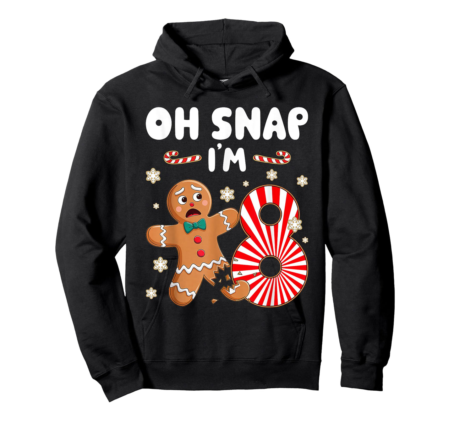 Christmas Oh Snap 8 Year Old Gingerbread Man 8th Birthday T-Shirt