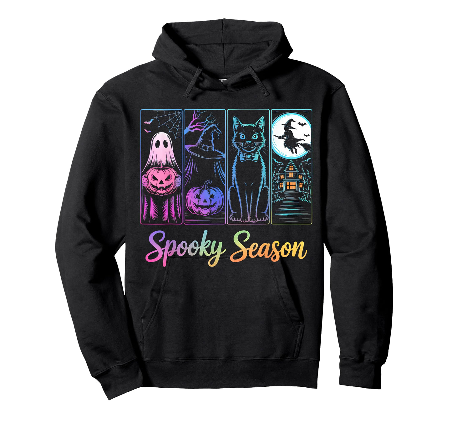 Spooky Season Black Cat Ghost Pumpkin Halloween Costume T-Shirt