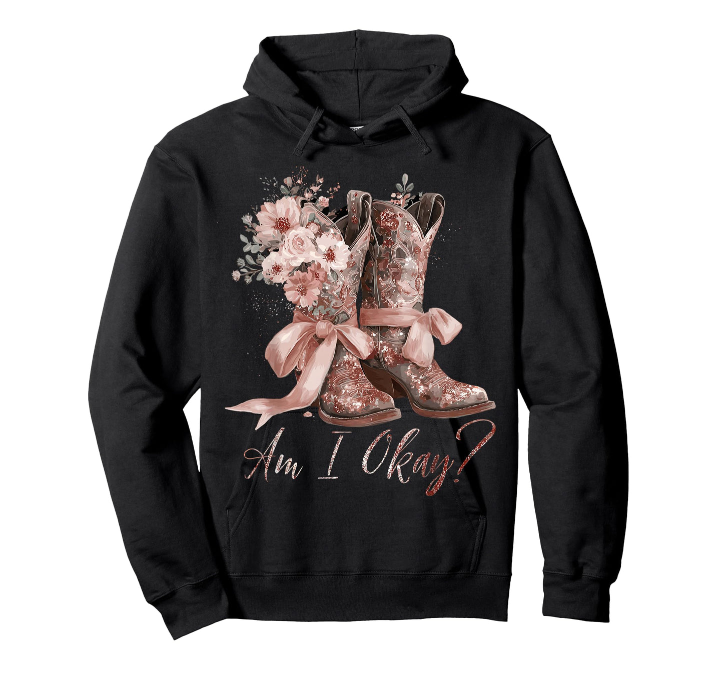 Am I Okay Boot Western Texas Cowgirl Coquette Bow Women Girl T-Shirt