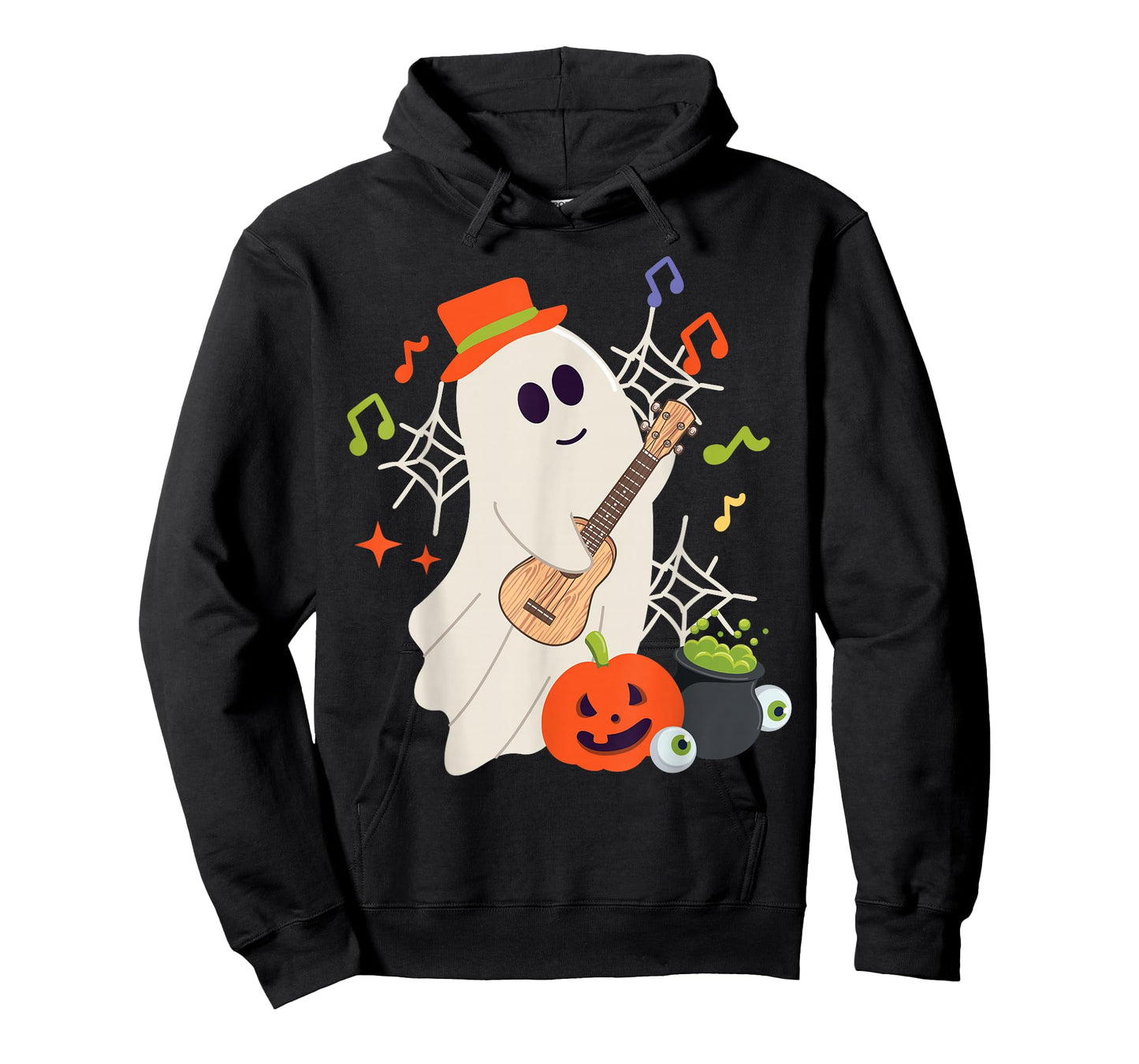 Hawaiian Ukulele Uke Halloween Ghost T-Shirt