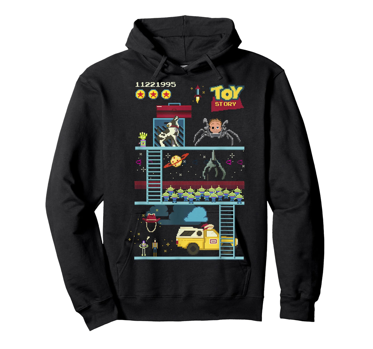 Disney Pixar Toy Story 8-Bit Video Game Scene T-Shirt