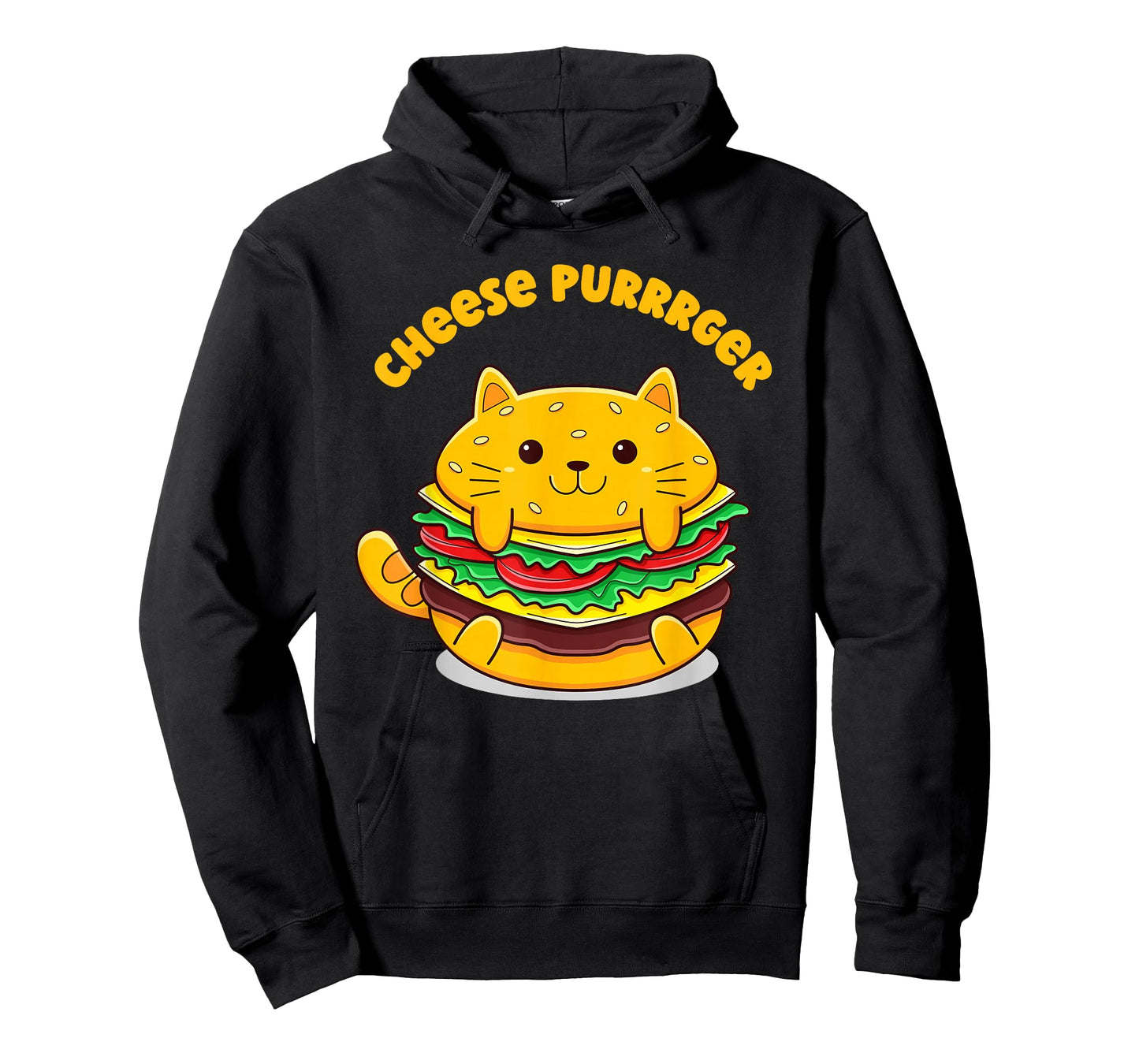 Funny Burger Cat Cheese Purrrger Food Lover T-Shirt