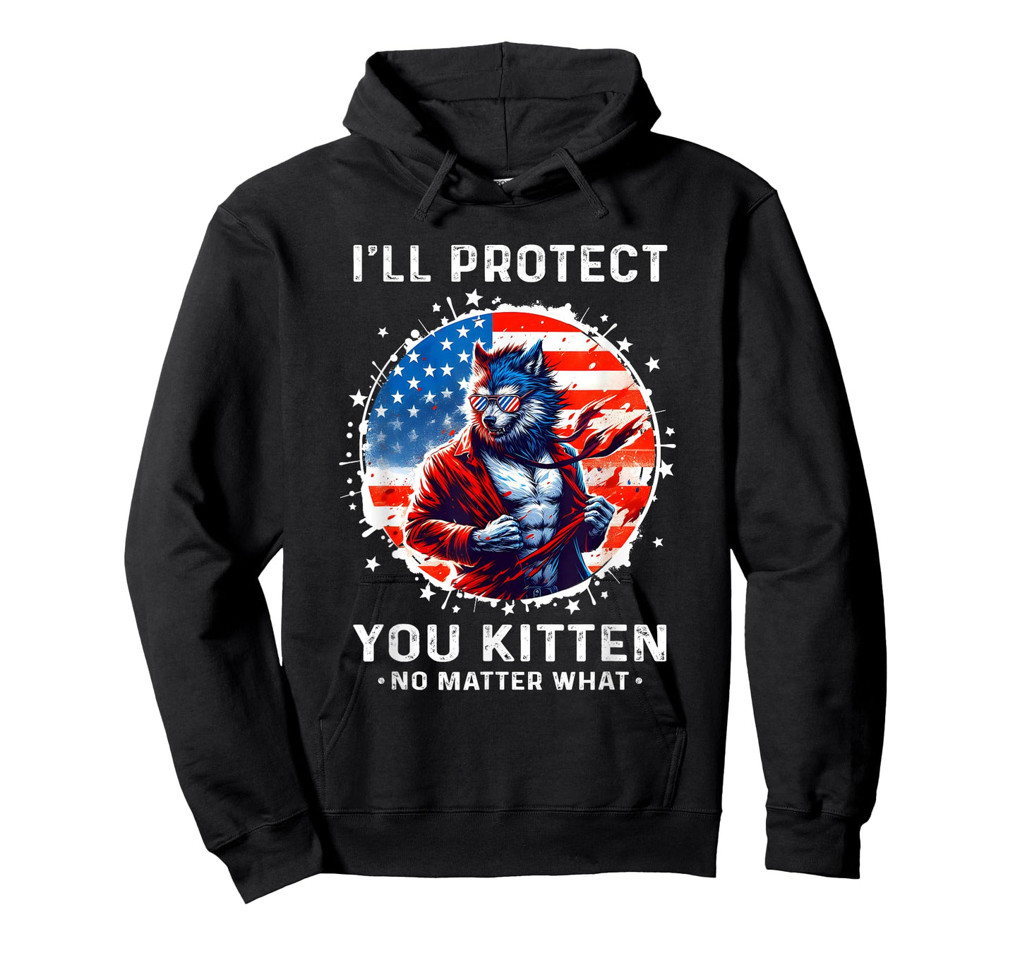 I'll Protect You Kitten Funny Alpha Wolf Shirt Wolf Meme T-Shirt