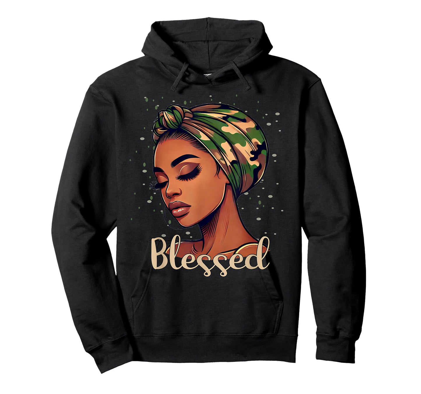 Blessed Black Woman Camo / Camouflage Scarf T-Shirt