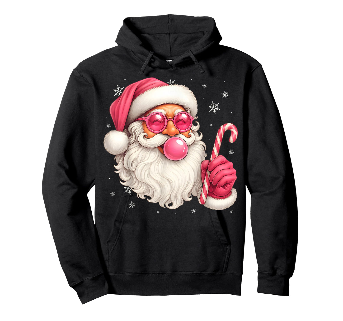 Pink Candy Cane Santa Bubble Gum Christmas Sunglasses T-Shirt