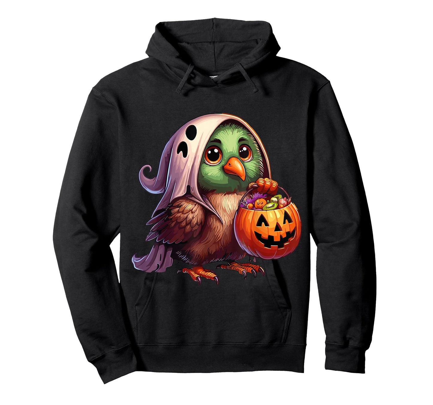 Scary Halloween Kiwi Bird Ghost Spooky Candy Bag T-Shirt