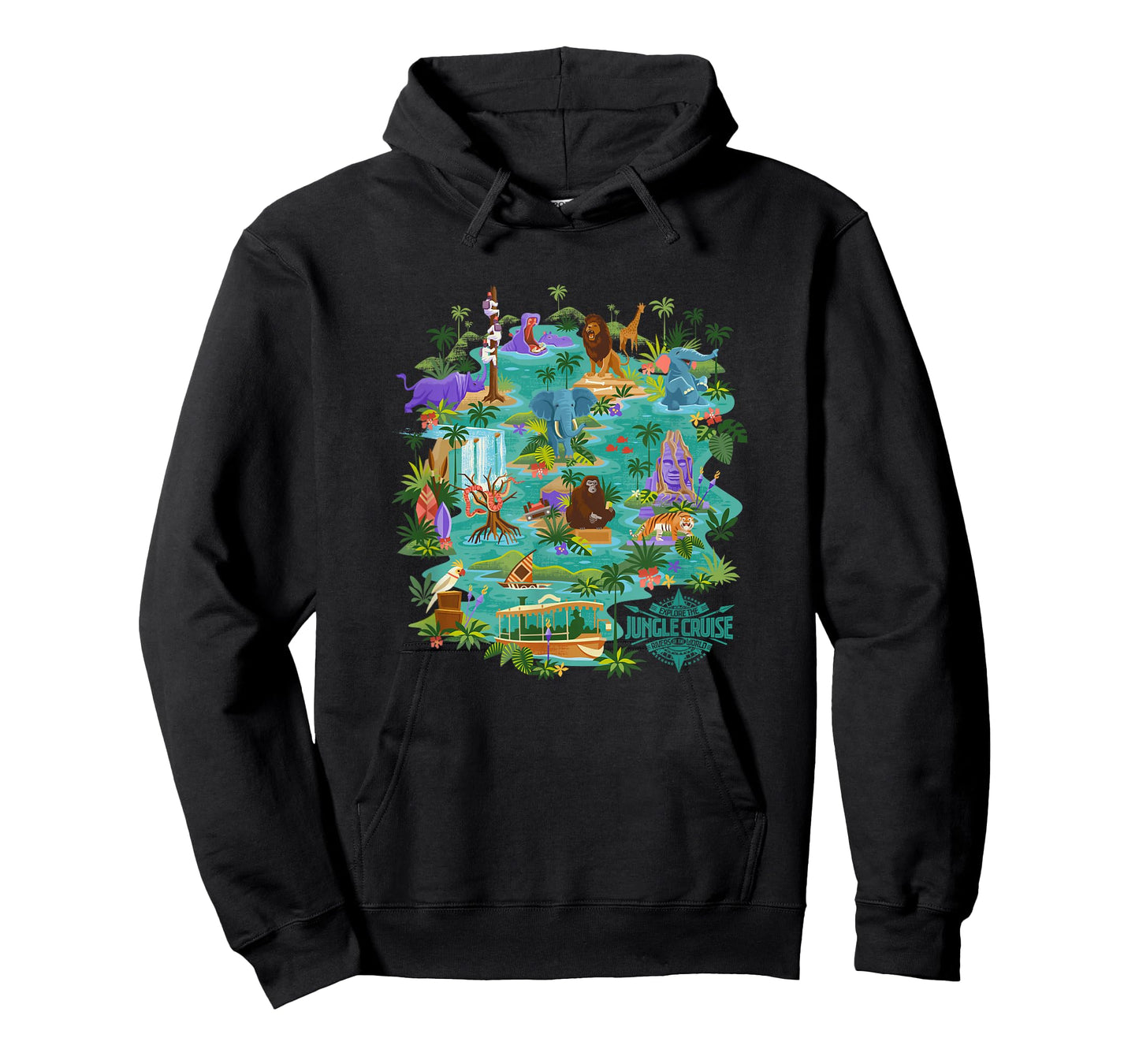 Disney Jungle Cruise Explore The Rivers of The World Map T-Shirt
