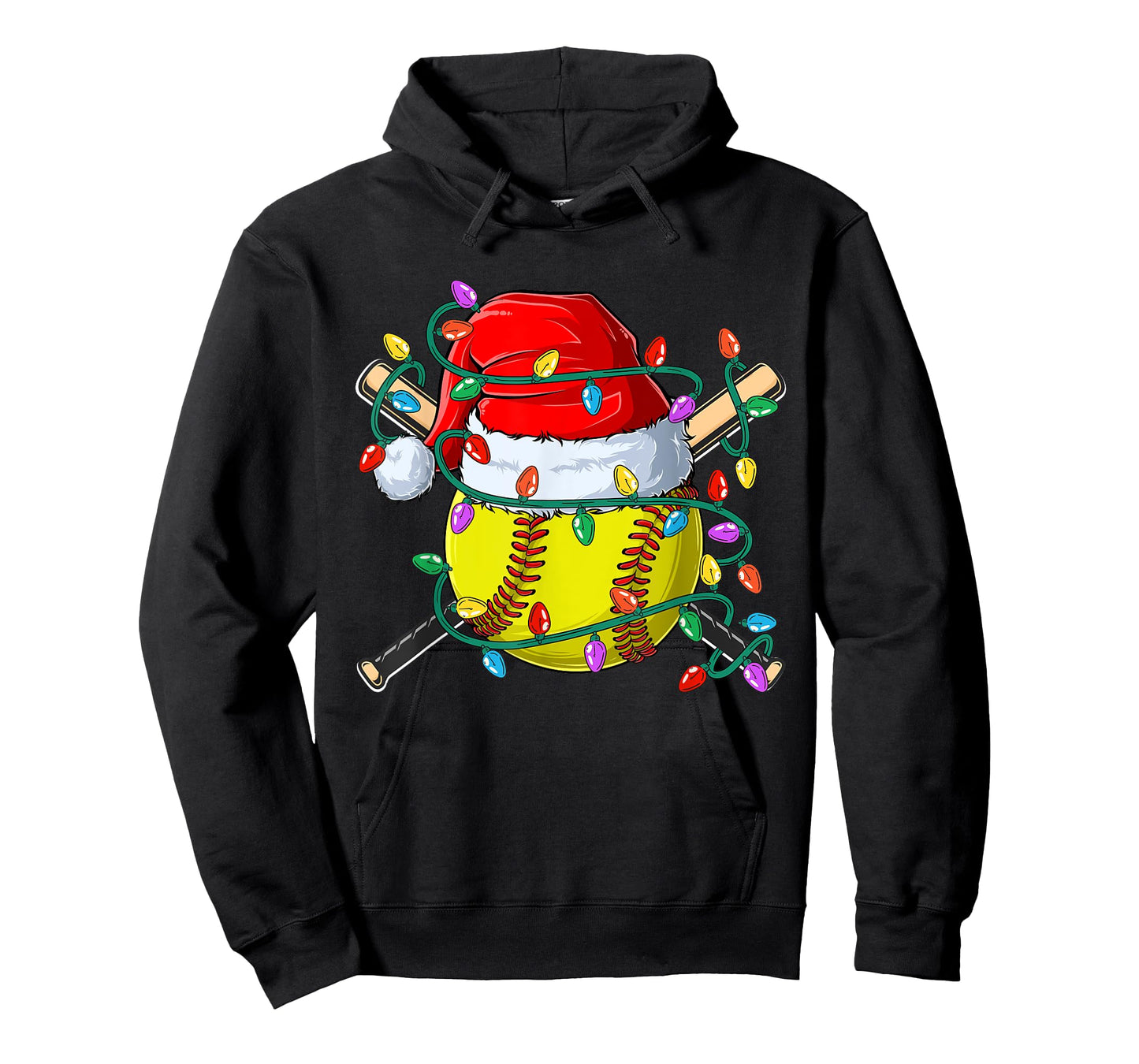 Christmas Softball Xmas Santa Sports Hat Mens Womens Kids T-Shirt