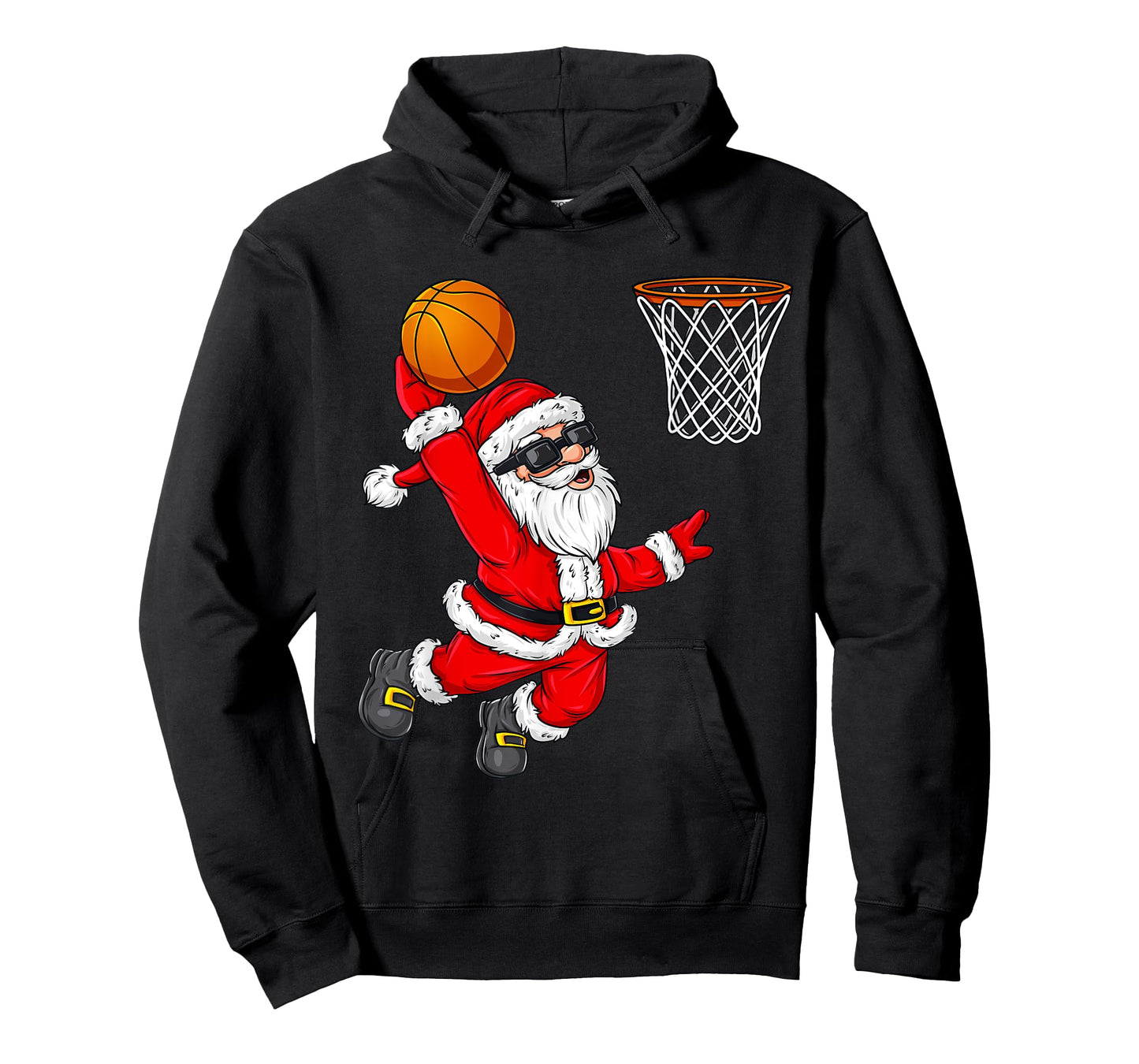 Christmas Santa Claus Dunking A Basketball Boys Kids Xmas T-Shirt