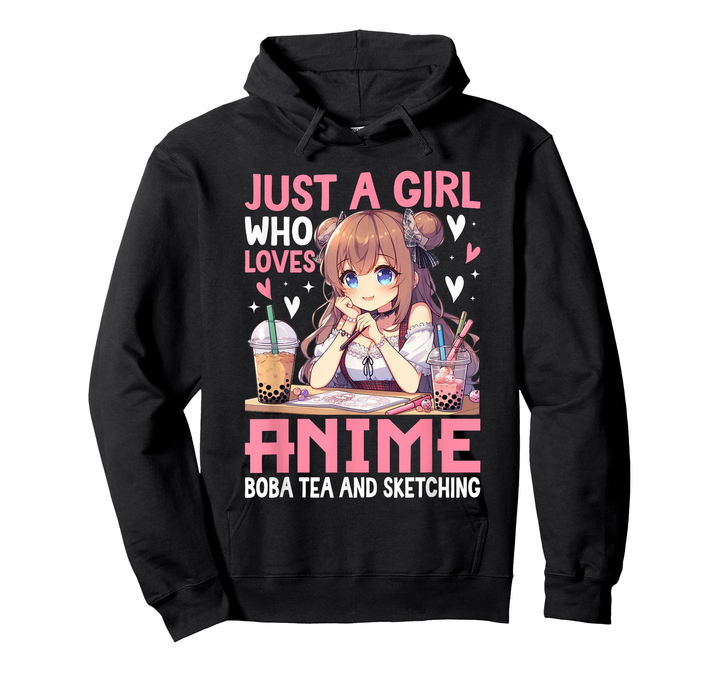Just A Girl Who Loves Anime Boba Tea And Sketching T-Shirt