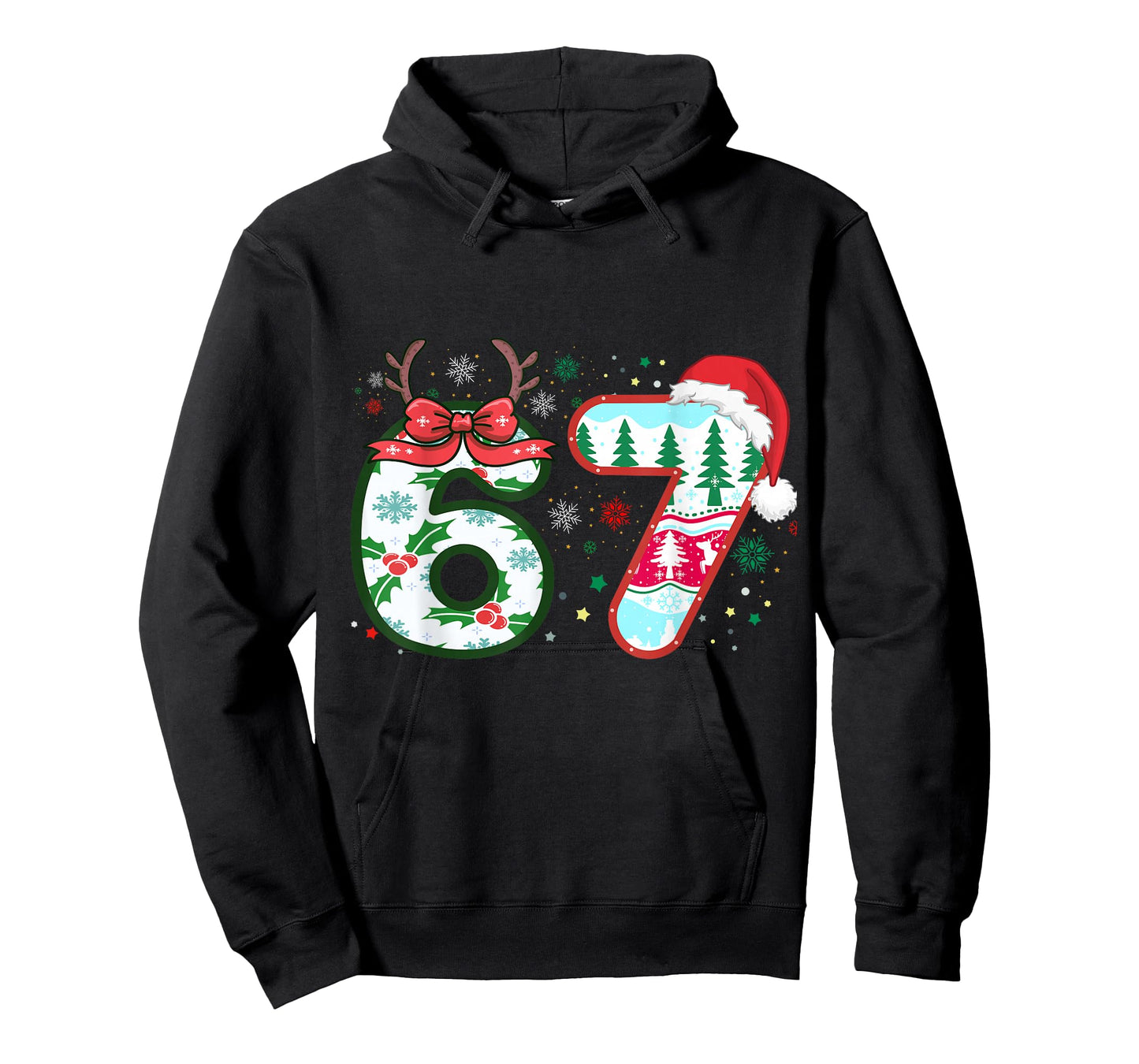 Funny Six Seven 67 Meme Christmas Costume Women Men Boy Girl T-Shirt