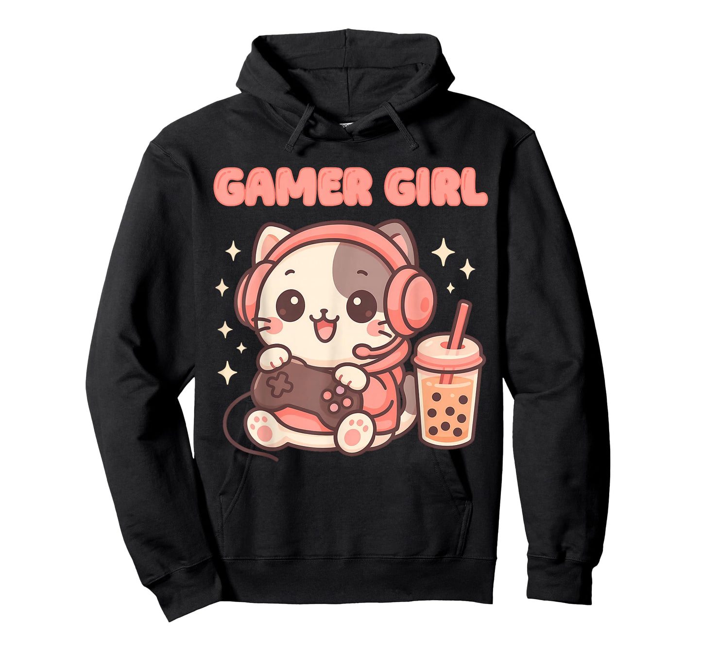 Gamer Girl Cat Gaming Cute Video Game Kawai Women Girls T-Shirt