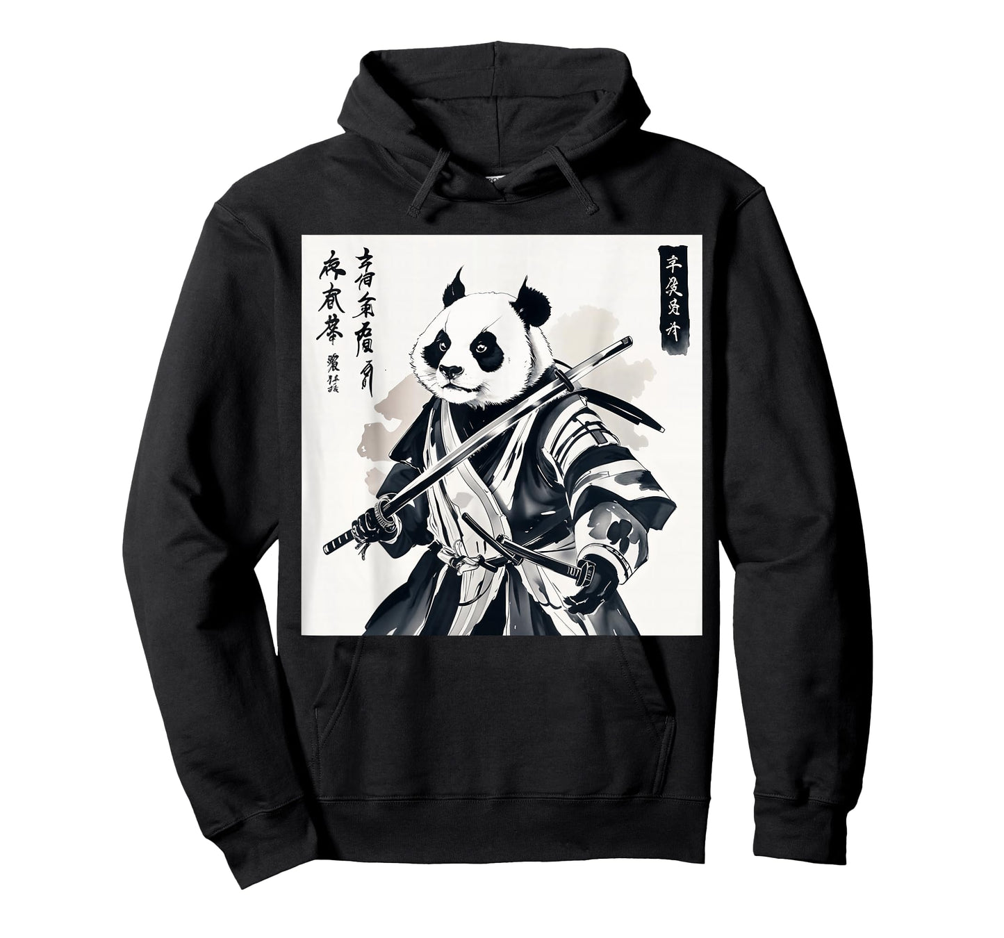 Samurai Panda Graphic Warrior Art tee Japanese Anime Ukiyo-e T-Shirt