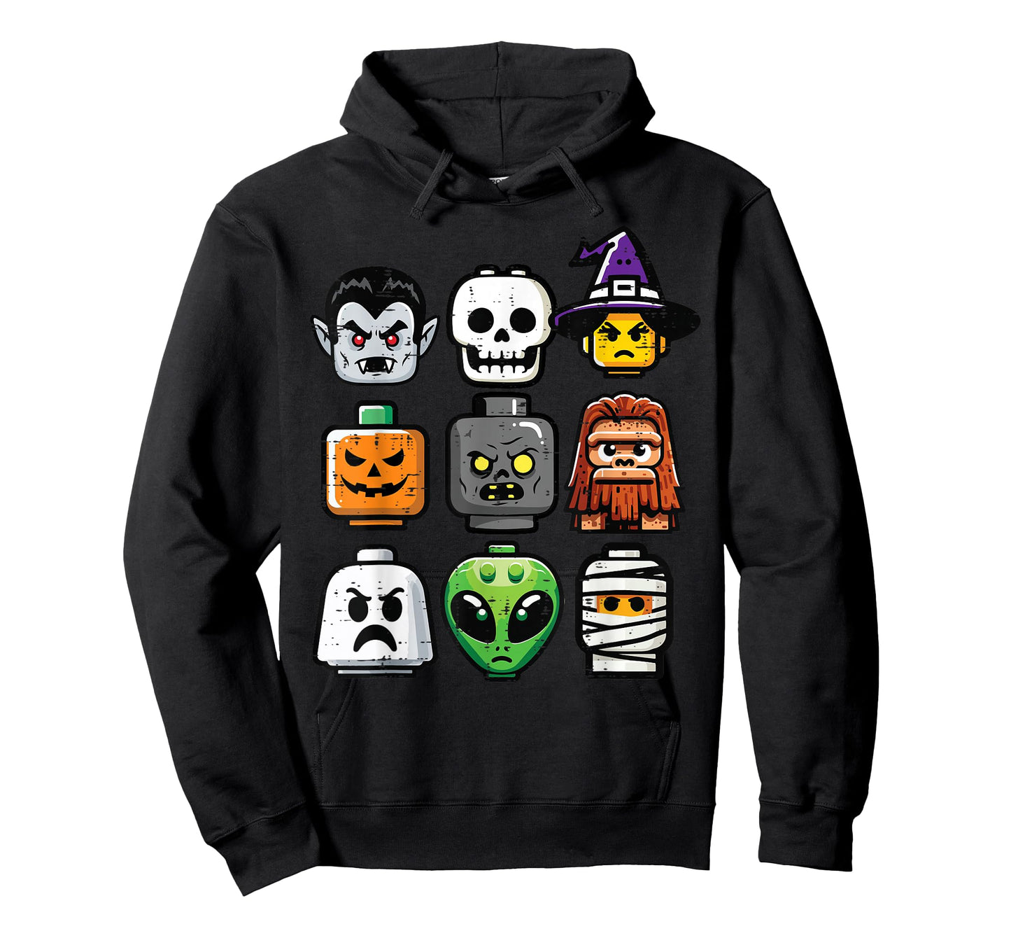 Halloween Brick Pumpkin Ghost Heads Costume Boys Kids Men T-Shirt