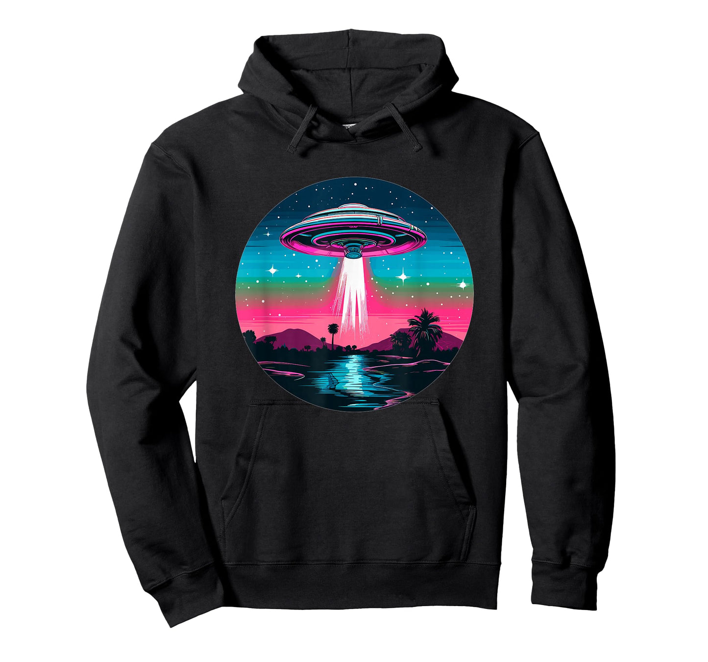 Retro Sci-Fi Alien Abduction Sunset I UFO T-Shirt