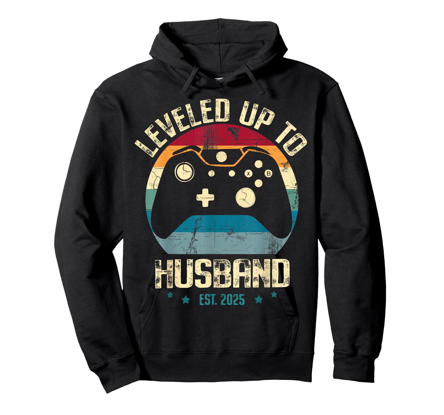 Leveled Up To Husband est 2025 Newly Married Gamer Bachelor T-Shirt