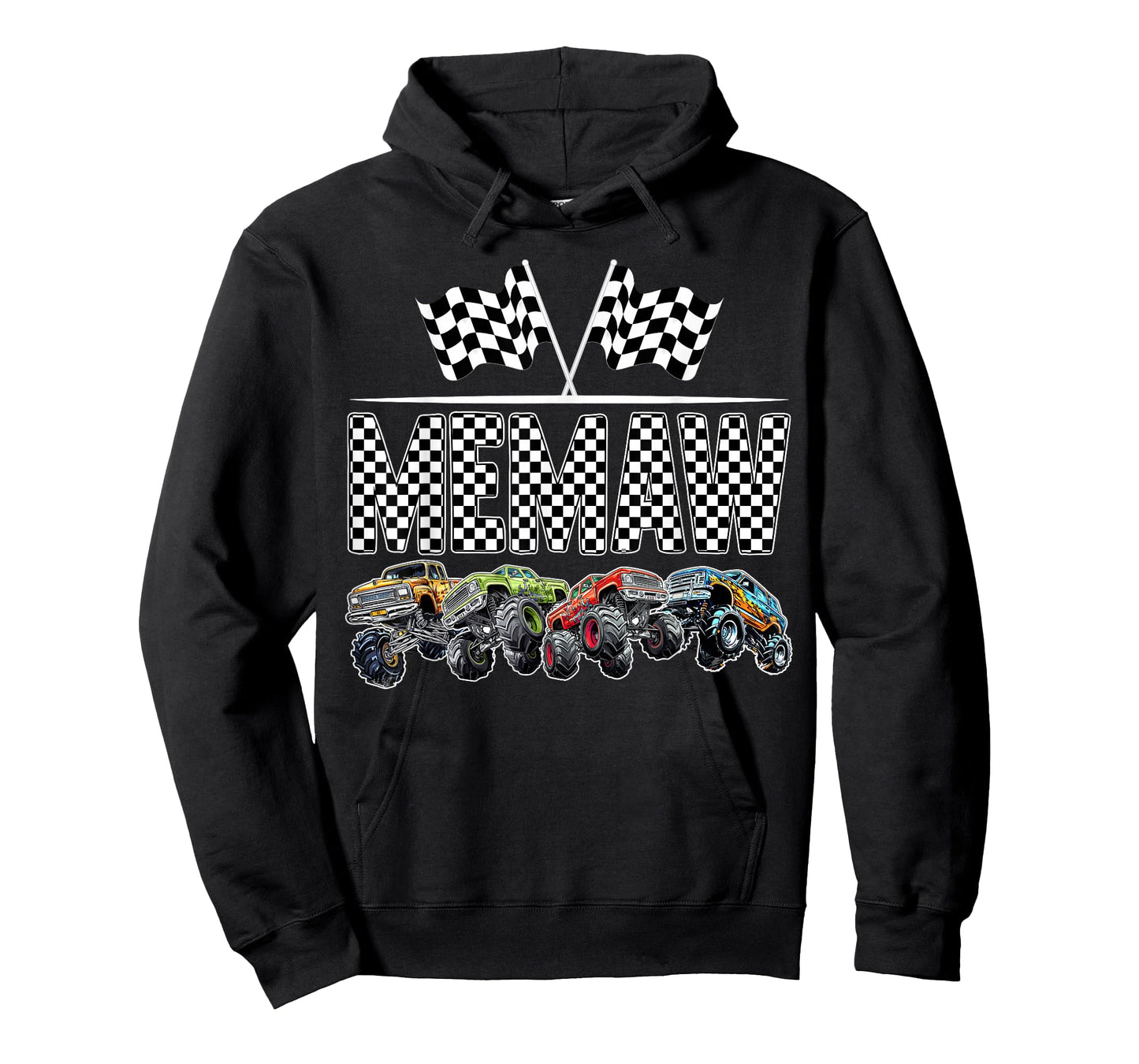 Memaw Retro Monster Truck Family Birthday Matching T-Shirt
