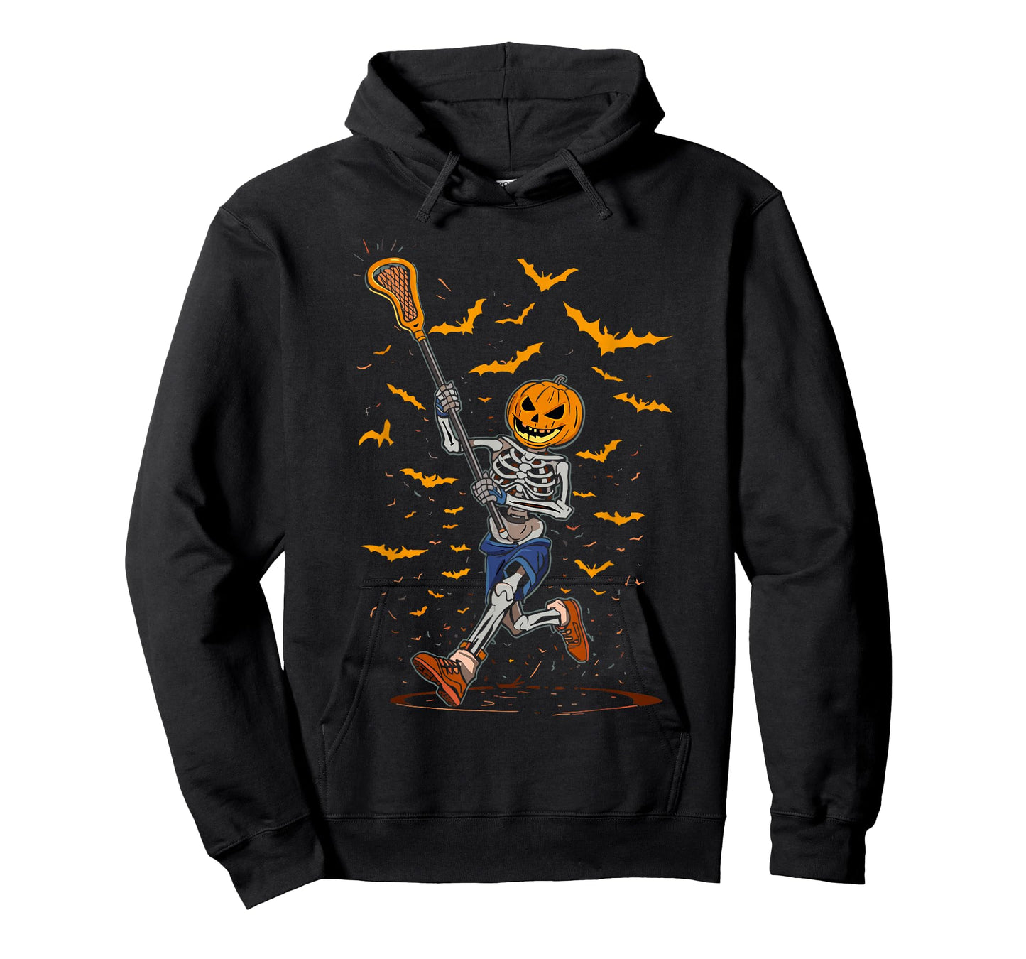 Skeleton Lacrosse Player Halloween Costume for Men Kids Boys T-Shirt