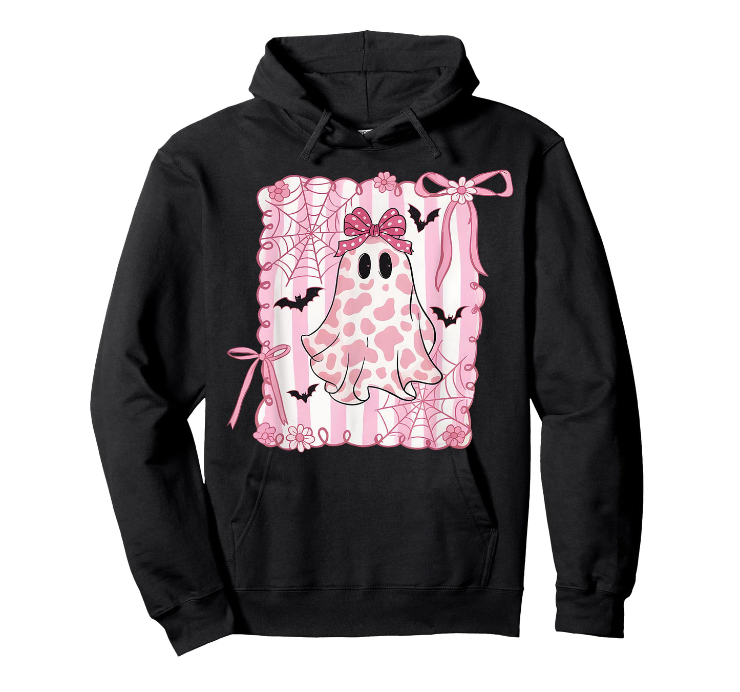 Boo Ghost Pumpkin Bow Pink Halloween Coquette Spooky Season T-Shirt