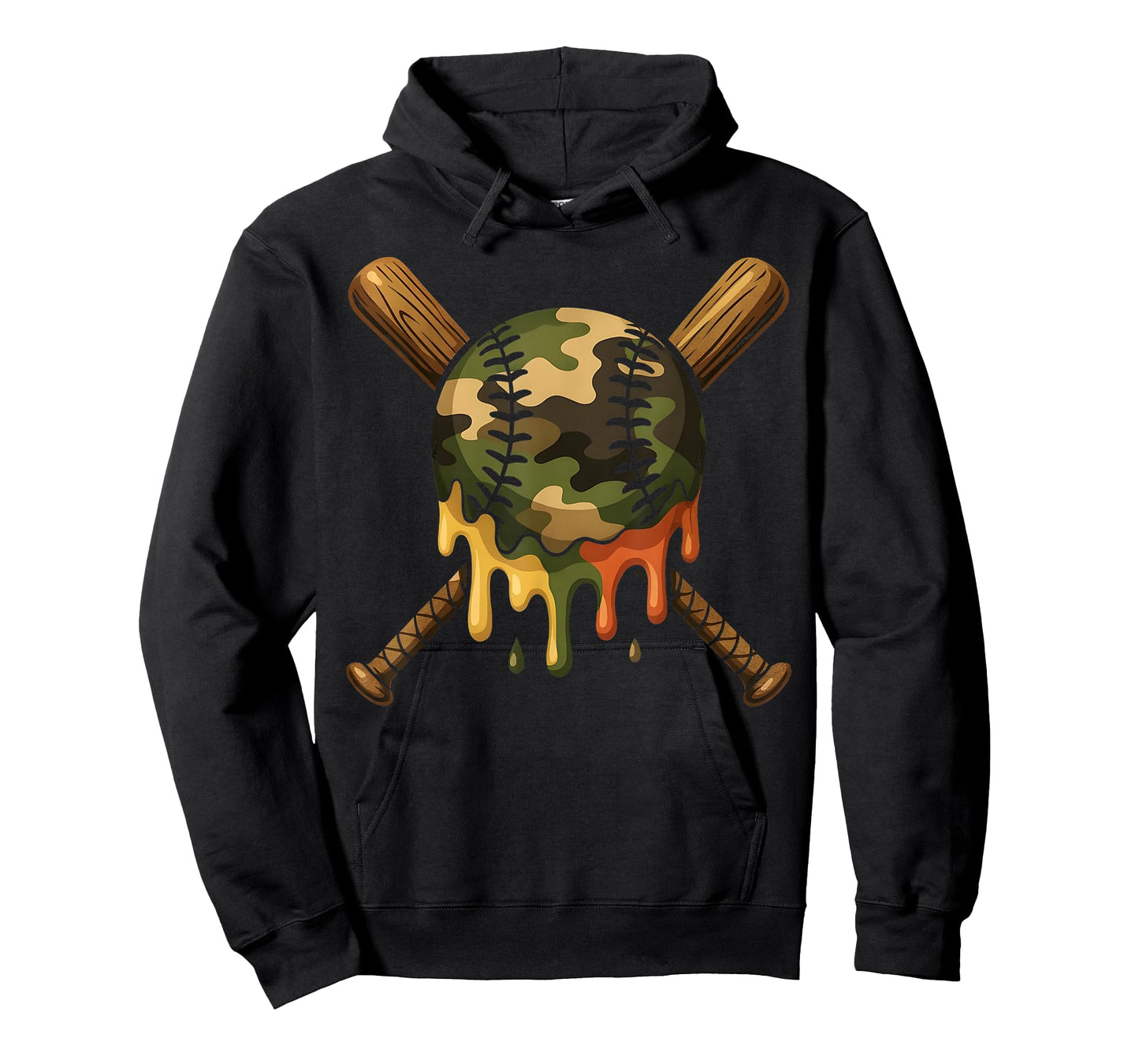 Baseball Drip Camo Baseball Bats Boys Sports Cool Game Day T-Shirt
