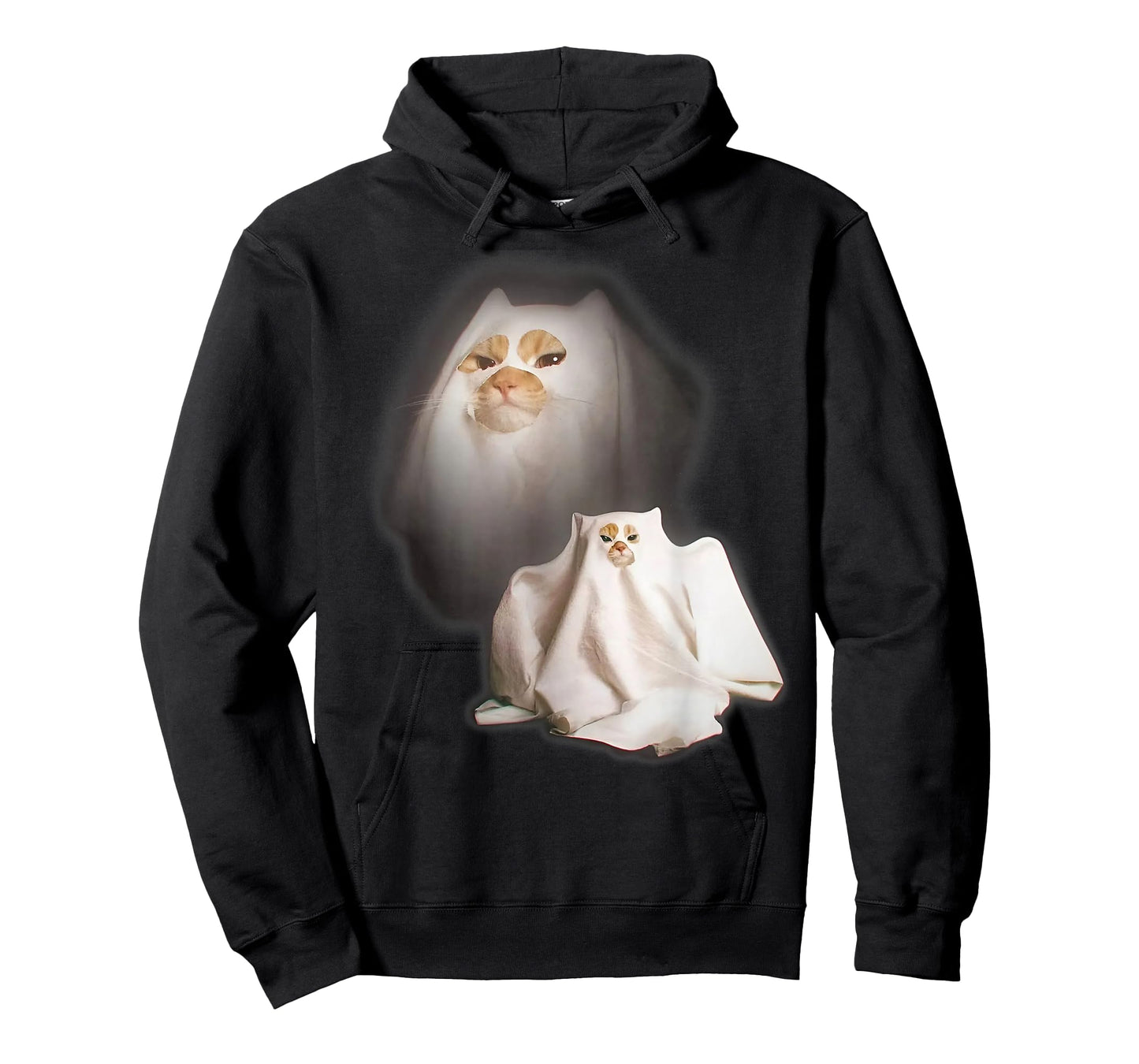Ghost Cat Meme Funny Halloween Men Women Kids T-Shirt