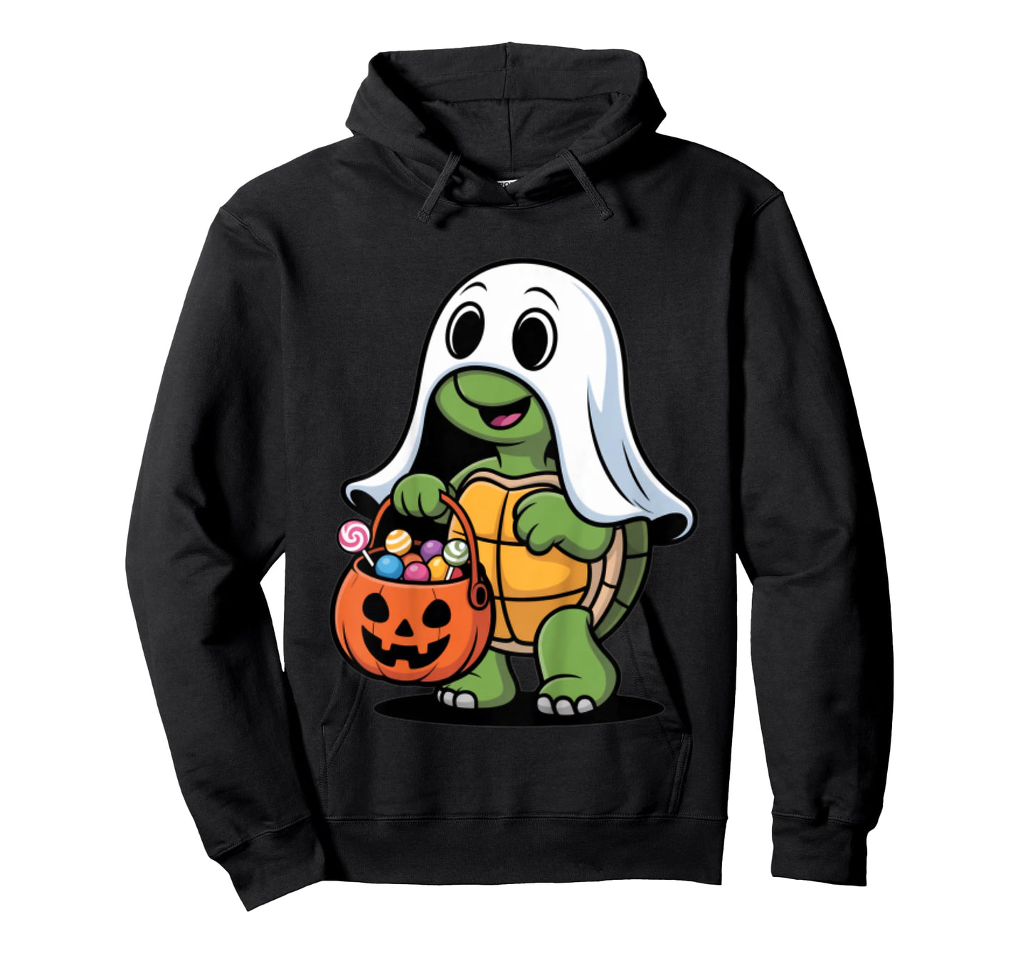 Cute Ghost Turtle with Candy Funny Halloween T-Shirt