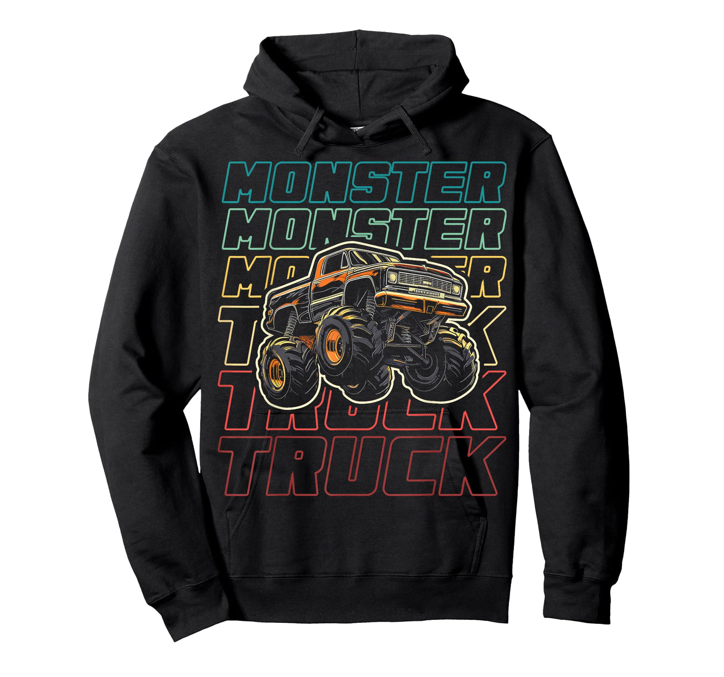 Monster Truck for Toddlers Kids Monster Truck Vintage Retro T-Shirt