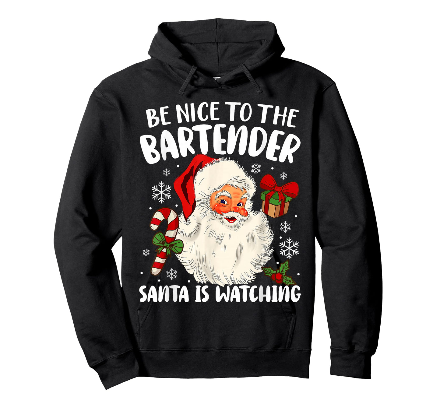 Be Nice To The Bartender Santa Is Watching Christmas Xmas T-Shirt