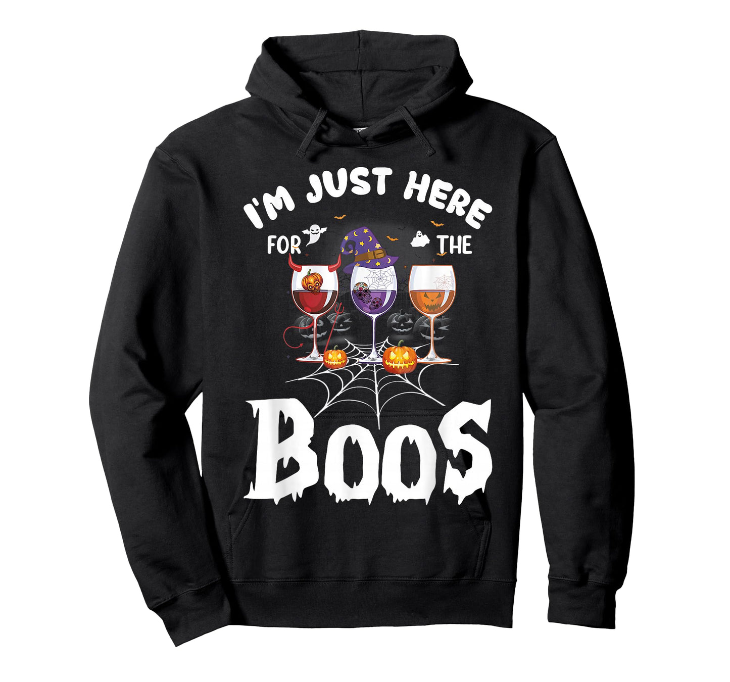 Halloween Wine Glasses Of Wine I'm Just Here For The Boos T-Shirt