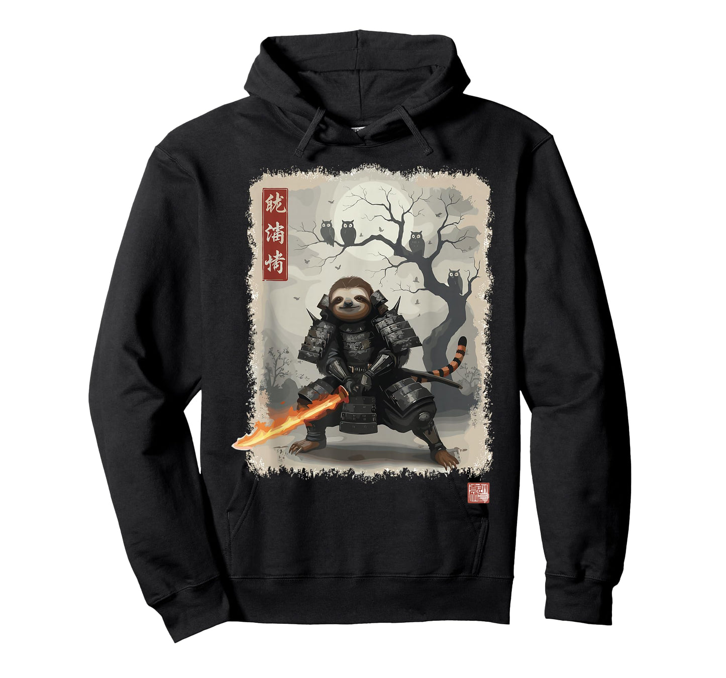 Samurai Sloth Japanese Shirts for Men Warrior Vintage T-Shirt