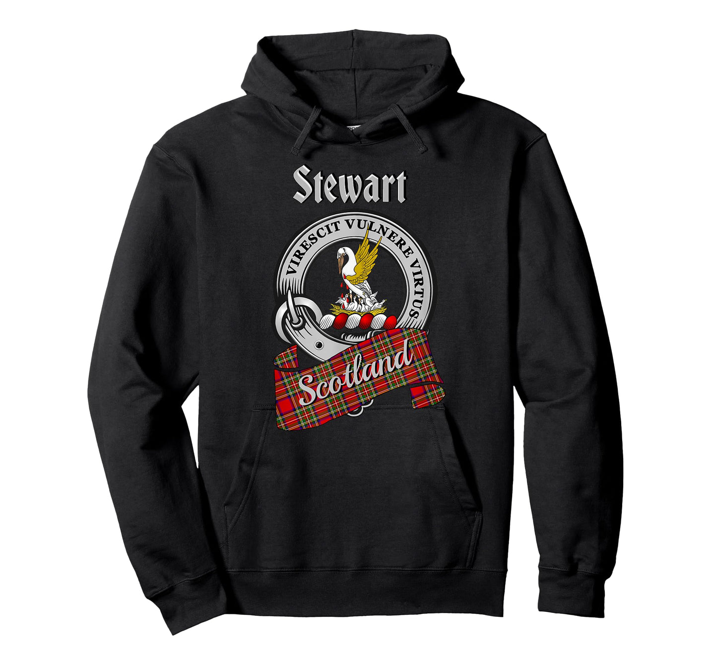 Stewart Scottish Clan Badge & Tartan T-Shirt