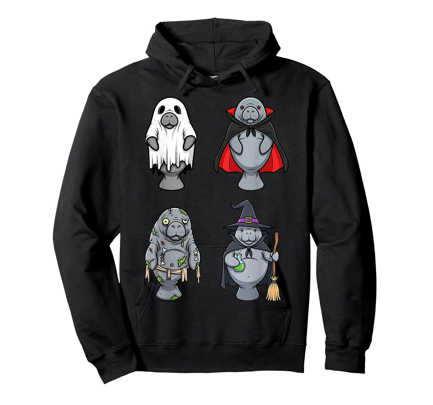 Funny Manatee Ghost Witch Zombie Vampire Halloween Costume T-Shirt