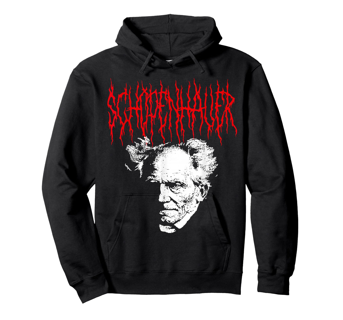 Arthur Schopenhauer Death-Metal Style Philosophy Design T-Shirt