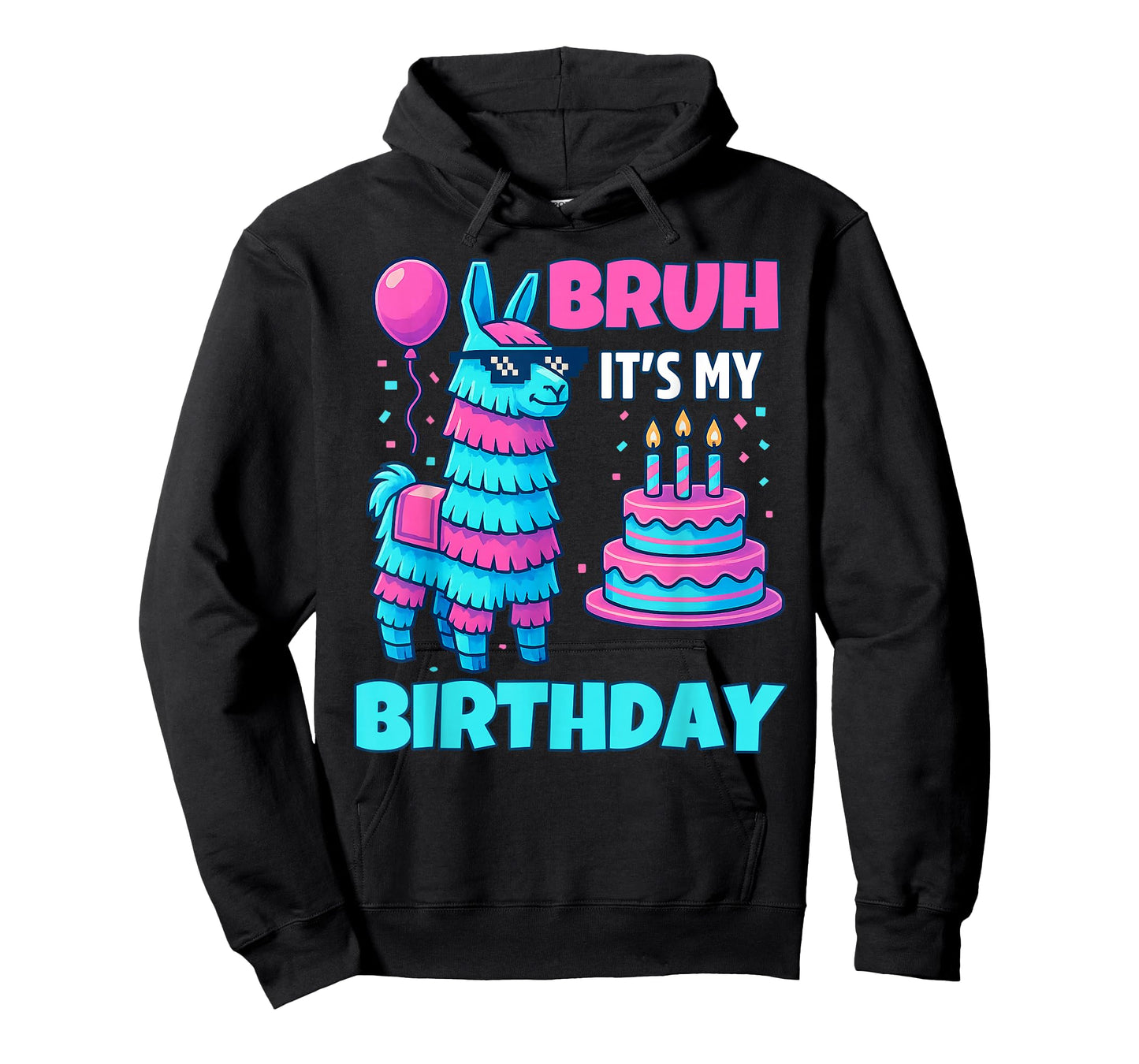 Bruh It’s My Birthday Funny Llama Pinata bday boy kids party T-Shirt