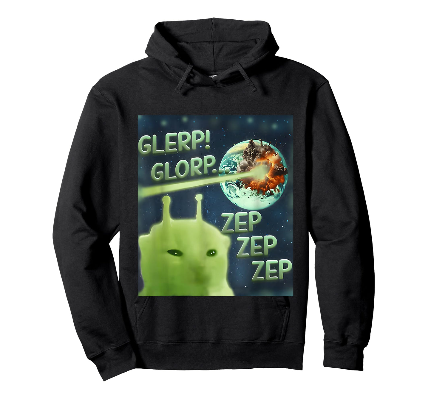 Glerp Glorp Funny Alien Cat Meme, Brainrot Tee, Costume T-Shirt