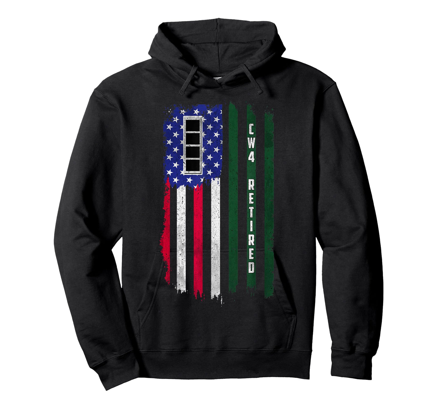 Retired W4 Chief Warrant Officer CW4 Rank American Flag Papa T-Shirt