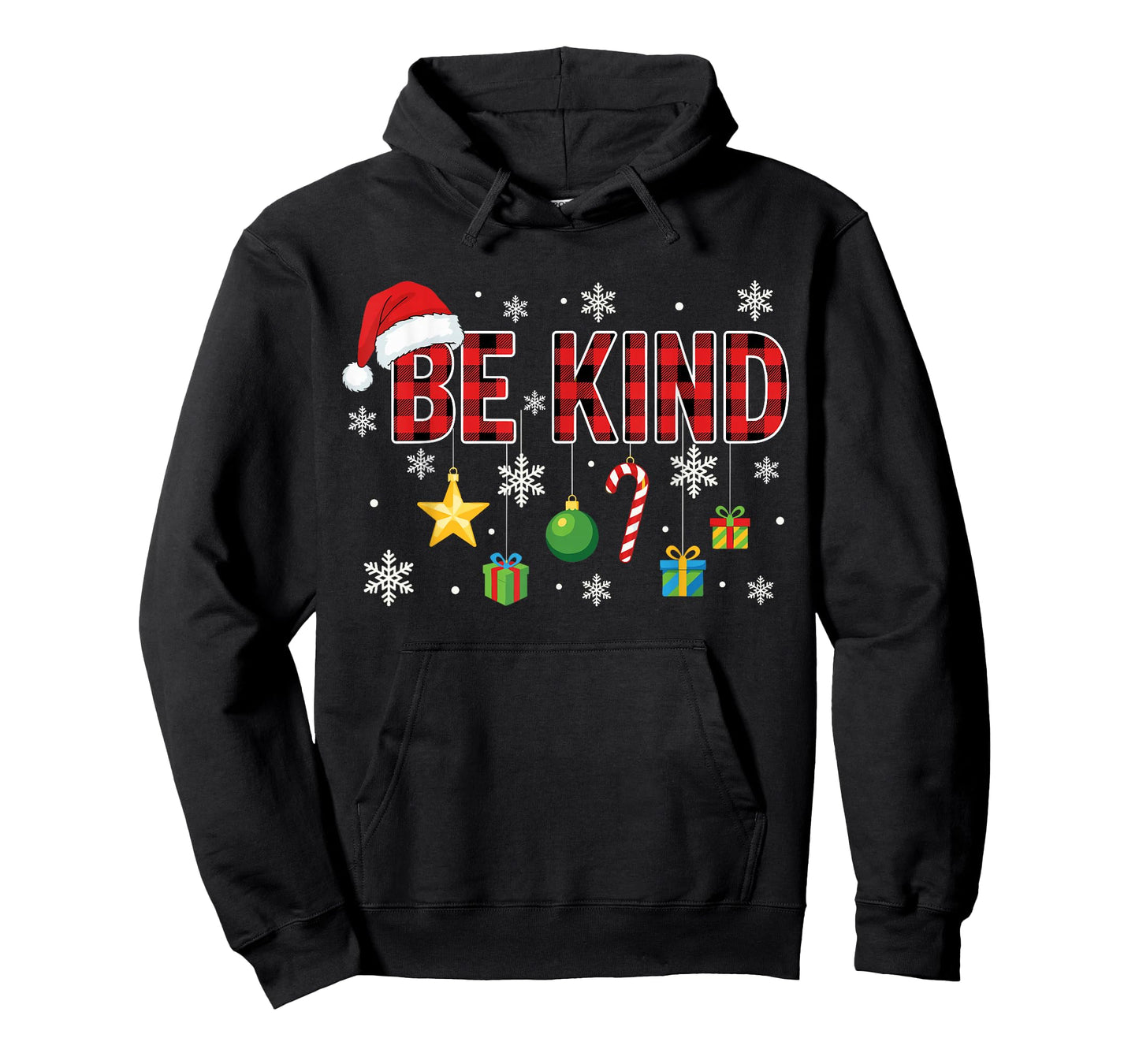 Christmas Be Kind Red Plaid Quote Xmas Family and Friends T-Shirt