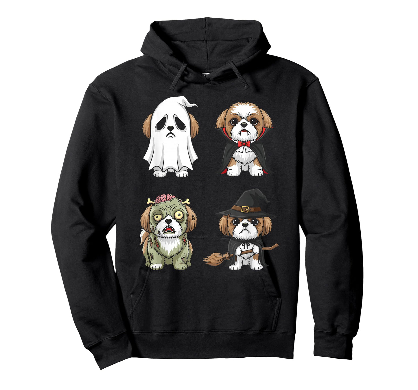 Halloween Dog Costumes Graphic Ghost Vampire Zombie Witch T-Shirt