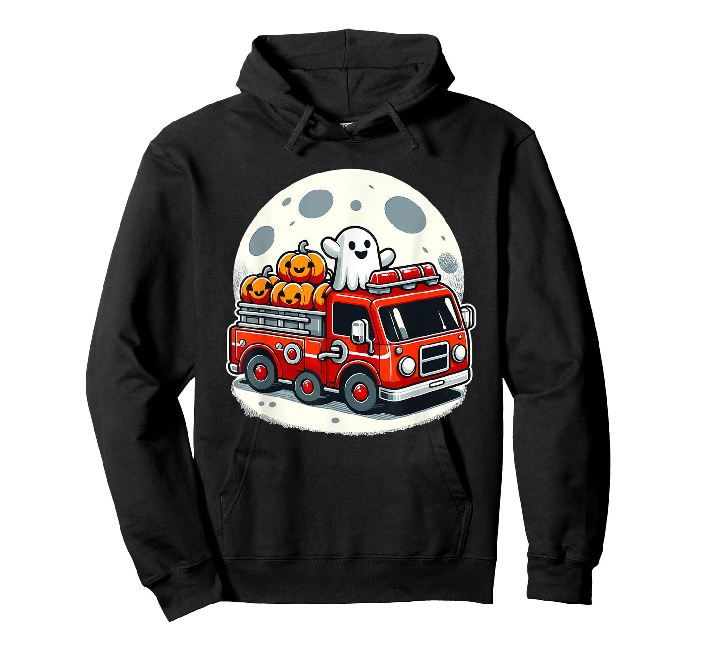 Halloween Ghost Firetruck Funny Pumpkins For Kids T-Shirt