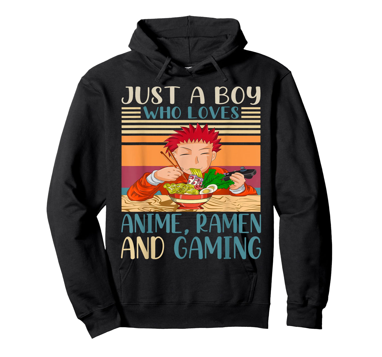 Just A Boy Who Loves Anime Ramen and Gaming Retro Anime T-Shirt