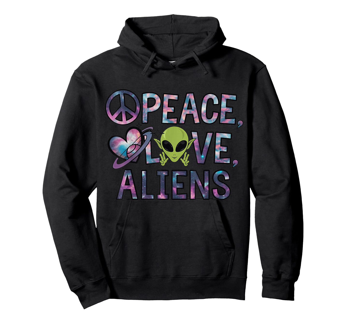 Peace Love Aliens Cool Funny Retro Vintage UFO UAP Alien T-Shirt