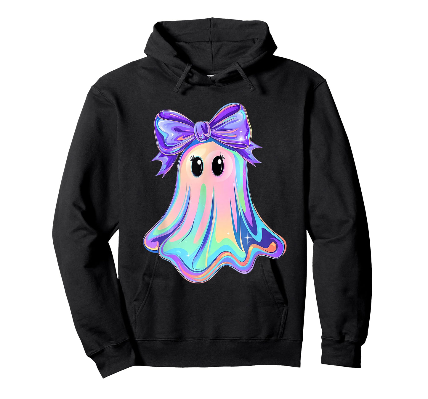 Pastel Galaxy Ghost Halloween Girl Kids Ghost Coquette Bow T-Shirt