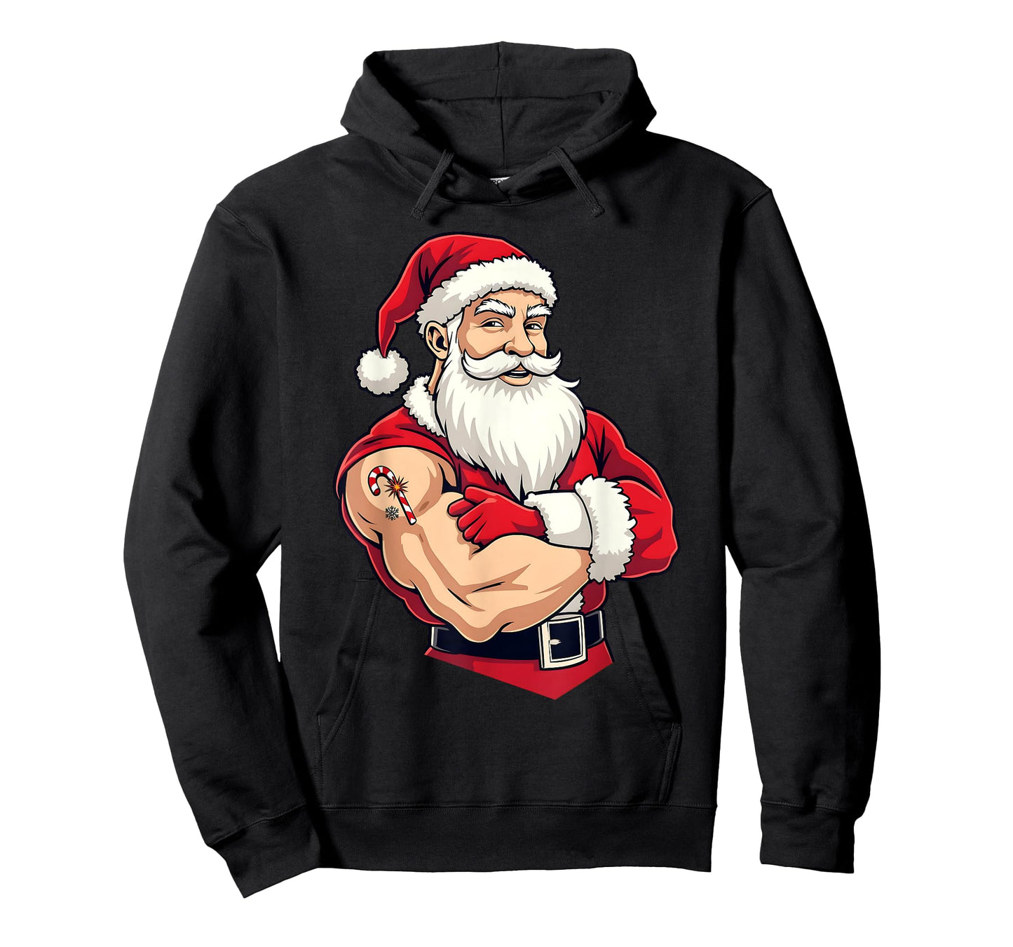 Funny Flexing Santa Christmas T-Shirt Bold Santa Claus Gym T-Shirt