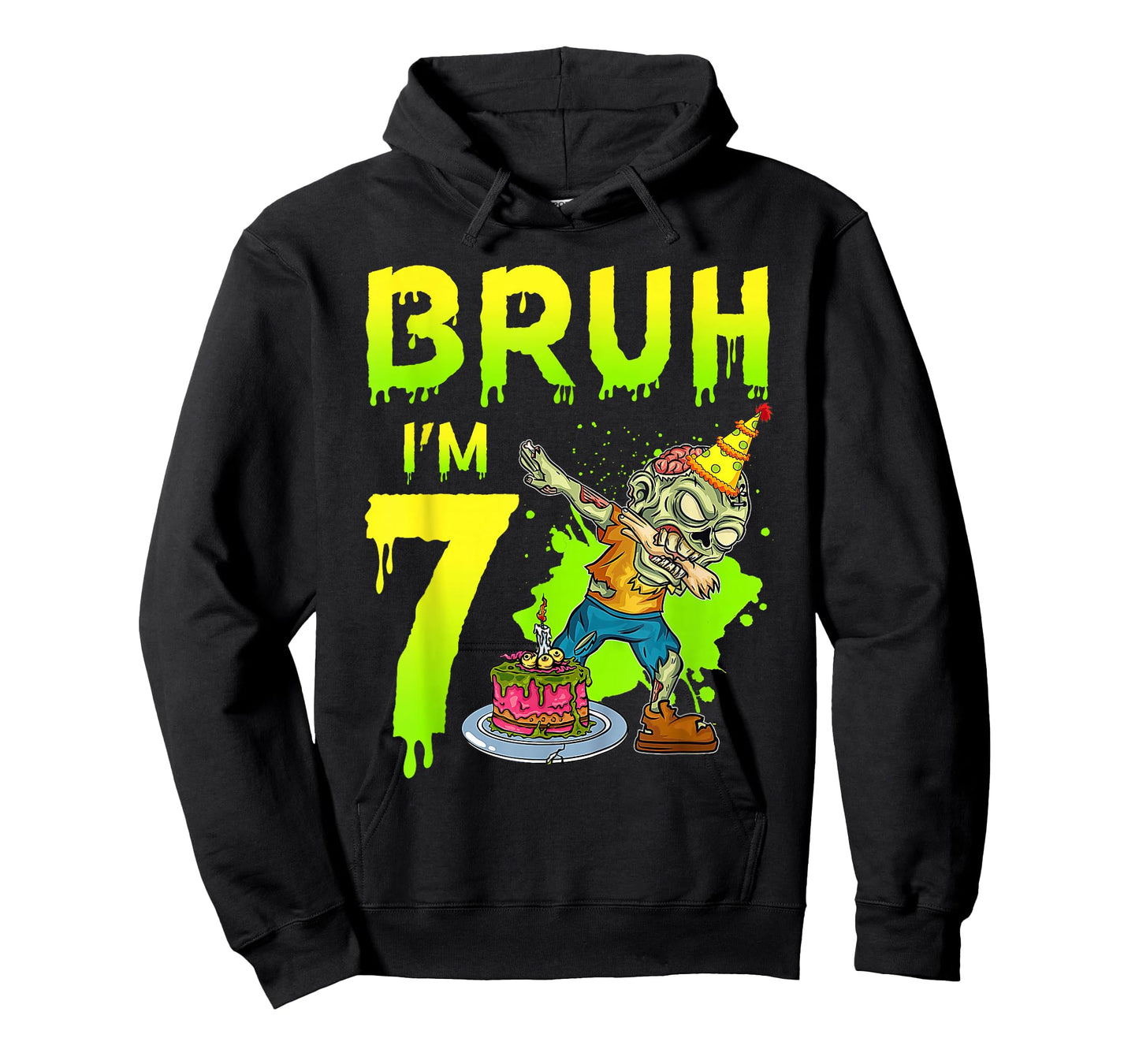 Bruh I'm 7th Birthday Zombie Lover 7 Years Old Boys T-Shirt