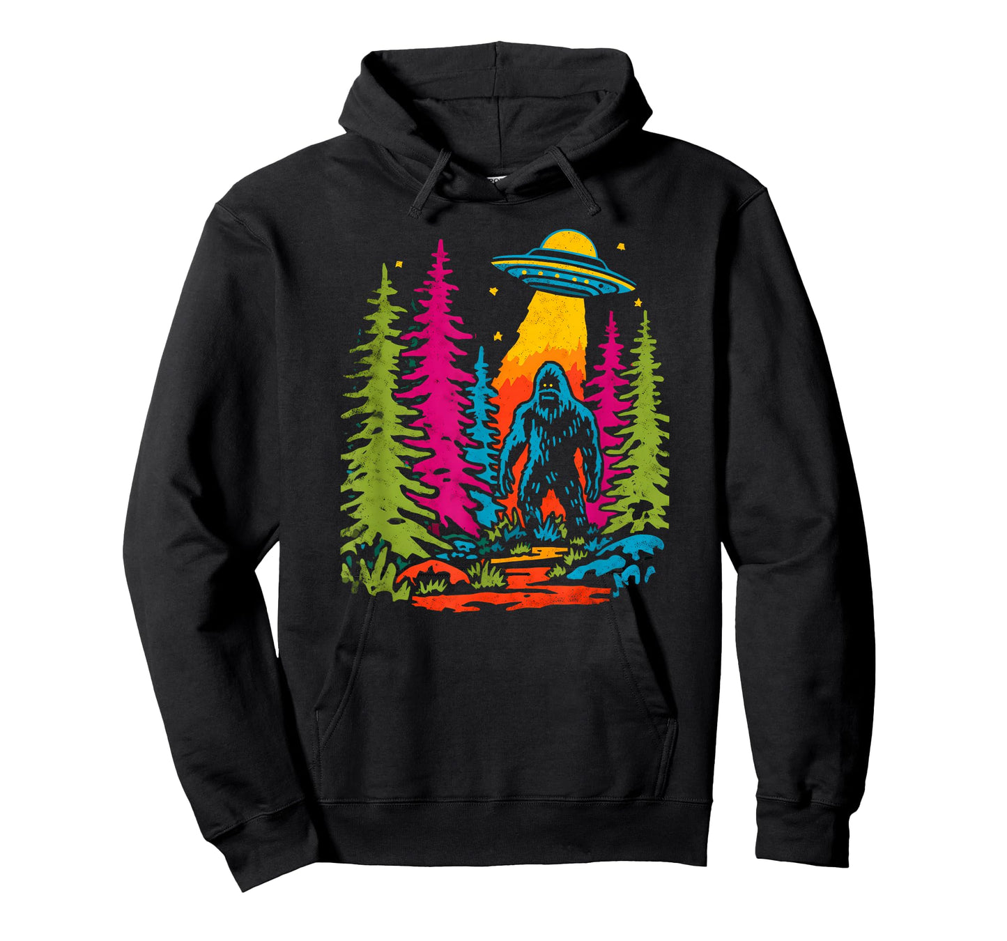 Funky Sasquatch Bigfoot Vintage UFO Abduction Cryptozoology T-Shirt
